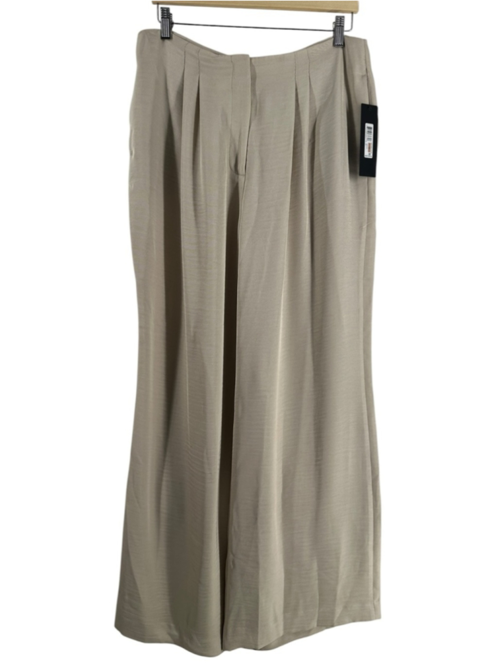 Donna Karan New York wide leg pants pleated cream luxury career event 12 NWT
